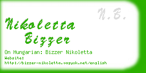 nikoletta bizzer business card